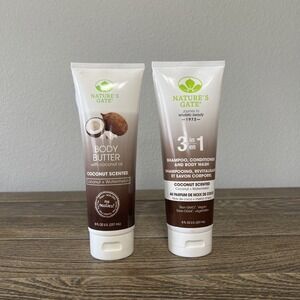 Nature's Gate 3 In 1 Shampoo, Conditioner, And Body Wash 8 Oz Body‎ Butter Set
